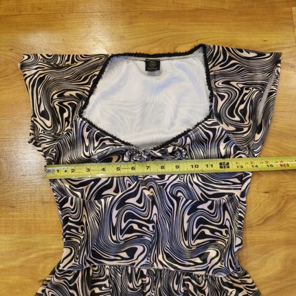 Y2K VTG Urban outfitters Velour Tiger print mini dress romper size S - Picture 3 of 8